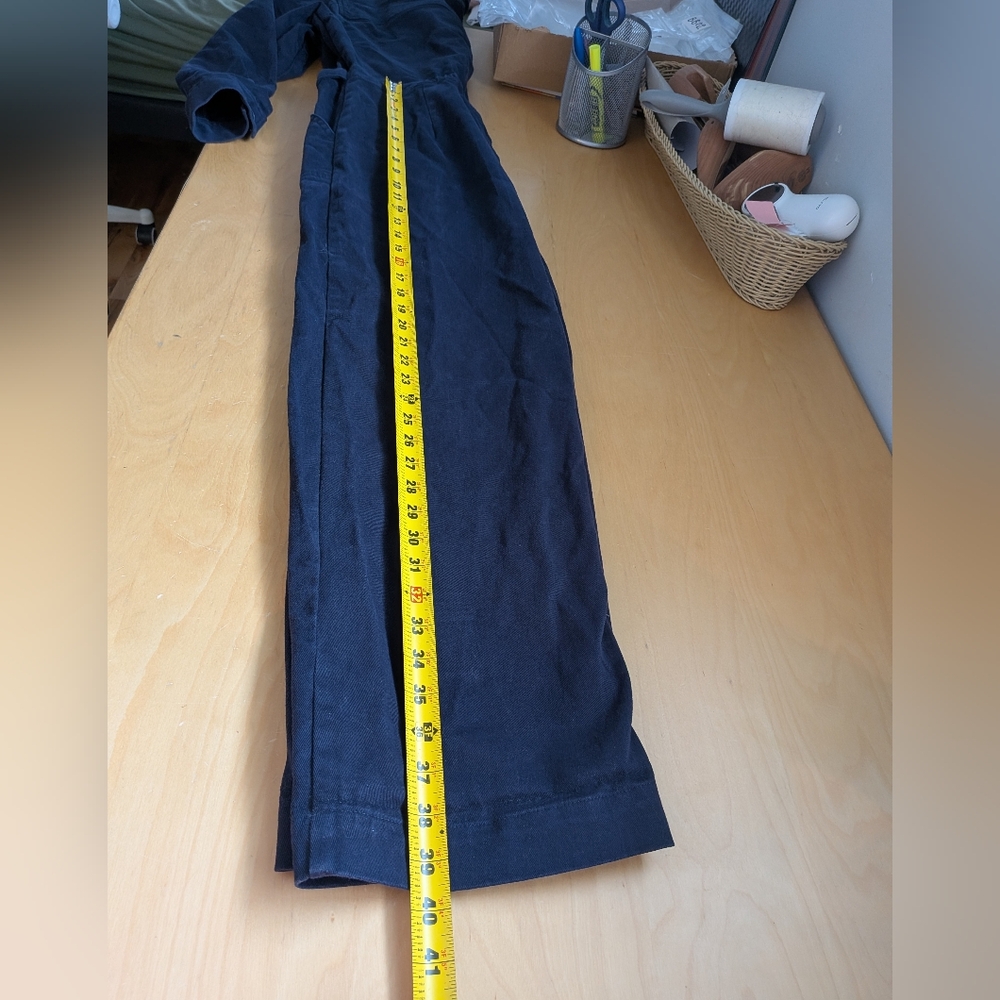 FRANK & OAK Women Romper Size M Navy Blue Straight Leg Buttons Closure - Picture 14 of 16